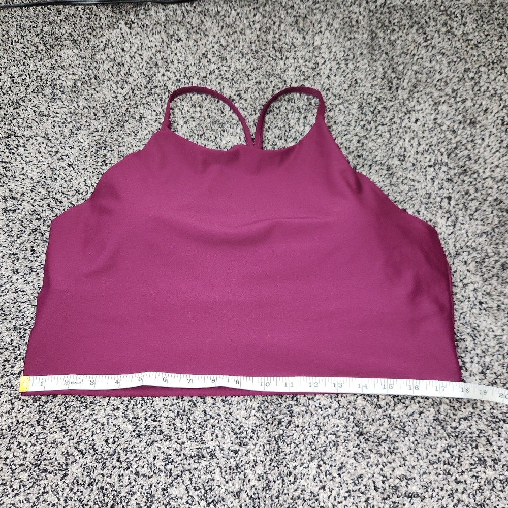 Old Navy Active Sports Bra Powersoft Light Support Built In Bra Purple/wine XXL - Picture 2 of 10